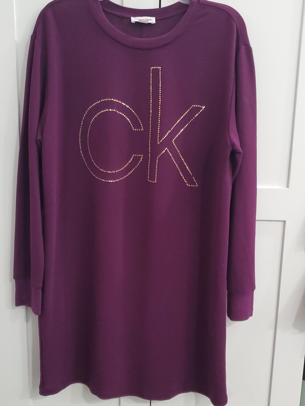 Calvin Klein Purple Studded CK Sweatshirt Dress